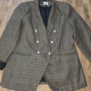 Nine West Houndstooth Blazer with Gold and Black